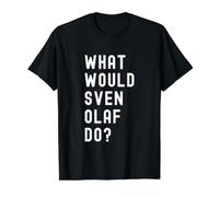 ¿Qué haría Sven-Olaf? Camiseta gráfica económica, Hombre, Negro, S