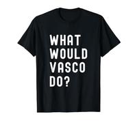 ¿Qué haría Vasco? Camiseta gráfica económica, Hombre, Negro, XL