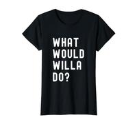 ¿Qué haría Willa? Camiseta gráfica económica, Mujer, Negro, S