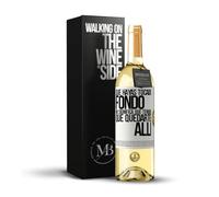«Que hayas tocado fondo no significa que tengas que quedarte allí» Mensaje en una Botella. Vino Blanco Premium Verdejo Joven + Gift Box. Etiqueta Blanca PERSONALIZABLE