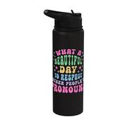 Qué hermoso día Respetar los pronombres ajenos LGBT Stainless Steel Insulated Water Bottle