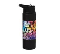 Qué hermoso día Respetar los pronombres ajenos LGBT Stainless Steel Insulated Water Bottle