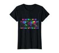¿Qué Hora es? Mapa de Zona horaria Mundial Camiseta gráfica económica, Mujer, Negro, XS