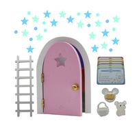 Qué Kawaii® Puerta Mágica para Ratoncito Pérez (Rosa) con Universo de Estrellas y Planetas