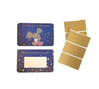 Qué Kawaii® Tarjetas del Ratón Pérez, 6 unidades de Rasca y Gana con tu Mensaje Sorpresa que quiereas escribir. Diseño Estrellas Azul y Dorado. Gracias por tu diente. Ideal para regalos infantiles