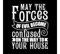 Que las fuerzas del mal se confundan en el camino. Decoración de vinilo para pared 41x50.4cm Impermeable Blanco