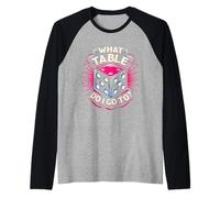 ¿Qué Mesa voy a Funny Bunco Game Night Bunco Player Camiseta Manga Raglan