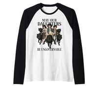 Que Nuestras Hijas Sean Mujeres Lobo Feministas Camiseta Manga Raglan
