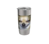 "¿Qué onda?" Divertido Perro Chihuahua Borroso Meme Español Vaso térmico de acero inoxidable de doble pared