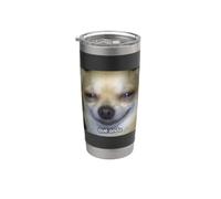 "¿Qué onda?" Divertido Perro Chihuahua Borroso Meme Español Vaso térmico de acero inoxidable de doble pared