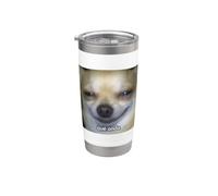 "¿Qué onda?" Divertido Perro Chihuahua Borroso Meme Español Vaso térmico de acero inoxidable de doble pared