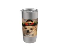 "¿Qué onda?" Perro Chihuahua Divertido Meme Español Borroso Vaso térmico de acero inoxidable de doble pared
