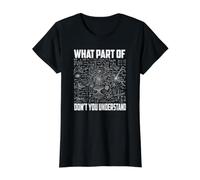 ¿Qué Parte de no entiendes Divertido Profesor de matemáticas Camiseta gráfica económica, Mujer, Negro, XS