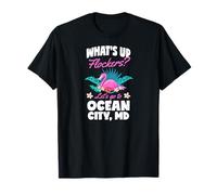 ¿Qué Pasa Flockers Vamos a Ocean City Maryland Flamingo Camiseta