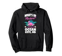 ¿Qué Pasa Flockers Vamos a Ocean City Maryland Flamingo Sudadera con Capucha