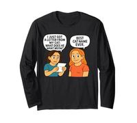 ¿Qué Quiere Miau? - Divertido diseño de Juego de Palabras de Gato Manga Larga