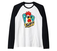 ¿Qué Tal Las Gafas de Sol Cool Chicken? Divertido Granjero, gallina, Amante del país Camiseta Manga Raglan