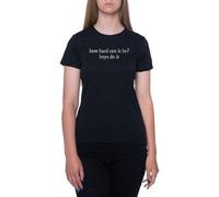 ¿Qué Tan Difícil Puede Ser? Los Chicos Lo Hacen Camiseta De Manga Corta Negra con Cuello Redondo para Mujer T-Shirt Short Sleeve Black Crewneck tee For Women
