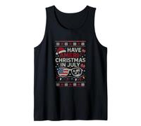 Que tengas Ameri-Christmas en julio, divertida y fea Navidad, USA Patriotic Camiseta sin Mangas