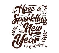 Que tengas un año nuevo brillante, citas de año nuevo y Pegatinas de pared 41x50.9cm Embellecimiento de paredes Café