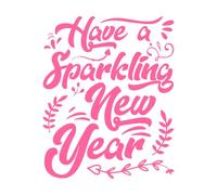 Que tengas un año nuevo brillante, citas de año nuevo y Pegatinas de pared de vinilo 49.2x61.1cm Personalización personalizada Rosa