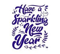 Que tengas un año nuevo brillante, citas de año nuevo y Pegatinas de pared de vinilo 65.6x81.4cm Removible sin dejar pegamento Azul oscuro