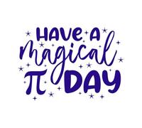 ¡Que tengas un día pi mágico! Pegatinas de pared 50.4x72.7cm Personalización personalizada Azul oscuro