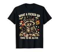 Qué Tiempo jodido para Estar Vivo Amantes de Memes de Broma Camiseta gráfica económica, Hombre, Negro, L