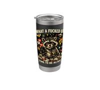Qué tiempo jodido para estar vivo Amantes de memes de broma Vaso térmico de acero inoxidable de doble pared