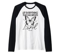 Que Todo Lo Que Tiene Aliento Alabe Al Señor Mariposa Camiseta Manga Raglan