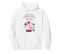 Que tu Navidad se llene de alegría y Gato de Vino Sudadera con Capucha