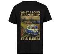 ¡Qué Viaje Tan Largo Y Extraño! Camiseta Negra de Manga Corta para Hombre Black Men tee Short Sleeve T-Shirt