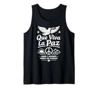 Que Viva La Paz Paloma Paz Español Amor Armonía Retro Unidad Camiseta sin Mangas