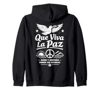 Que Viva La Paz Paloma Paz Español Amor Armonía Retro Unidad Sudadera con Capucha