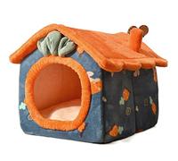 QUEAWOQ Camas para mascotas plegable casa para perros y gatos, cama de invierno para perros, caseta para dormir, nido extraíble, sofá de cueva cerrado, suministros para mascotas (color: 4, tamaño: M