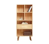 QUEAWOQ Estantería creativa simple de madera maciza para sala de estar, estudio, oficina, estantería de madera simple (S: 70 cm x 30 cm x 122 cm), patas de pulpo