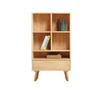 QUEAWOQ Estantería creativa simple de madera maciza para sala de estar, estudio, oficina, estantería de madera simple (S: 70 cm x 30 cm x 122 cm), patas de pulpo