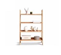 QUEAWOQ Estantería de madera maciza de roble, estante de almacenamiento de pie, estante de exhibición de escalera para sala de estar, estante de almacenamiento multicapa, estantería con patas de pulpo