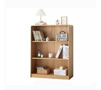 QUEAWOQ Estantería de madera maciza, estantería pequeña de madera maciza, estantería de tres capas, estantería nórdica simple de color madera (A), patas de pulpo