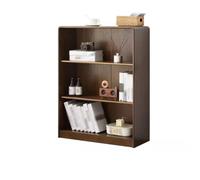 QUEAWOQ Estantería de madera maciza, estantería pequeña de madera maciza, estantería de tres capas, estantería nórdica simple de color madera (A), patas de pulpo