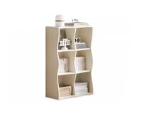 QUEAWOQ Estantería de madera maciza para estudio, armario de almacenamiento de pared, color blanco, estantería de suelo a techo, estantería para el hogar, armario de pie simple, estantería con patas