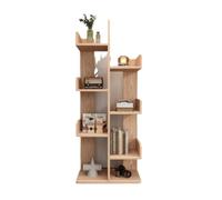 QUEAWOQ Estantería nórdica simple de madera maciza, estantería de estudio, estantería de almacenamiento, armario de suelo, estante de sala de estar, estantería con patas de pulpo