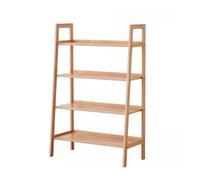 QUEAWOQ Estantería simple en forma de escalera de madera maciza para el hogar, roble, estante de almacenamiento multicapa, patas de pulpo