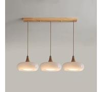 QUEAWOQ Lámparas Colgantes Medievales de 3 Luces, Pantalla Redonda de Vidrio Naranja, lámpara Colgante con Base E27, lámpara Colgante de Alambre Ajustable translúcido, lámpara Colgante para Pasillo,