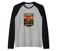 Quebec - Castillo de Je Me Souviens Camiseta Manga Raglan