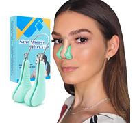 QUECC Corrector de nariz sin dolor corrector de puente de nariz suave de silicona para adelgazar la nariz dispositivo de rinoplastia herramienta de pinzas de elevación para la nariz (unisex) (verde)