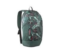 QUECHUA Mochila Pequeña Montaña Senderismo, Mochila de Paseo, Mochila de Turismo. Mochila deportiva pequeña, 10L, verde oscuro con detalles Naturaleza marrón, gris y naranja. (Arpenaz NH100)