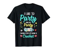 Quédate en casa Crochet Party Funny Crochet Lover Camiseta