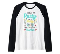 Quédate en casa Crochet Party Funny Crochet Lover Camiseta Manga Raglan