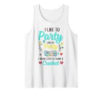 Quédate en casa Crochet Party Funny Crochet Lover Camiseta sin Mangas